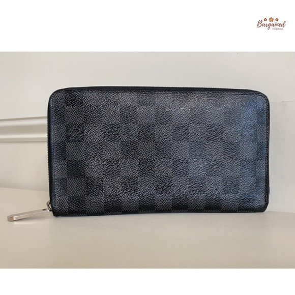 Authentic Louis Vuitton Damier Graphite Canvas Zippy Organizer Large Wallet - Picture 4 of 12